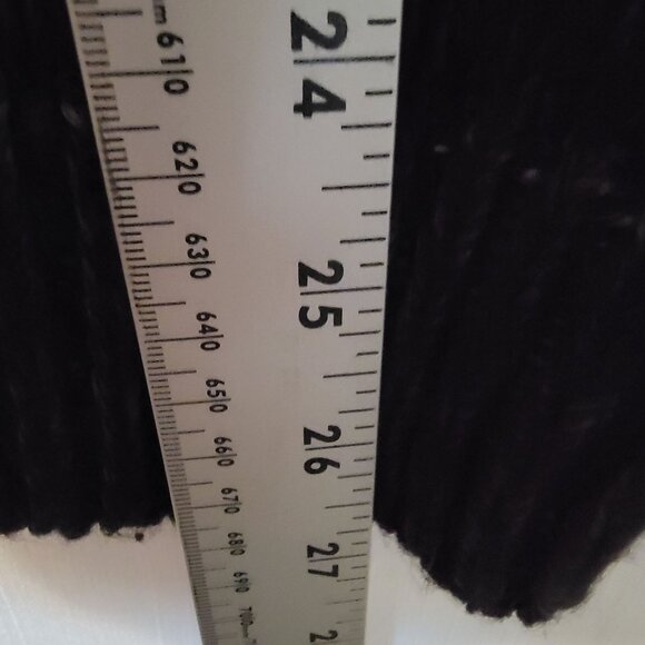 VTG Forever 21 Womens Sweater Cable Knit Asymmetric Zipper Size L Gray Black - Picture 6 of 15